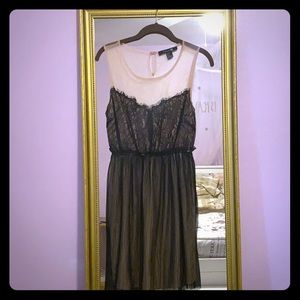 Black mesh & lace dress